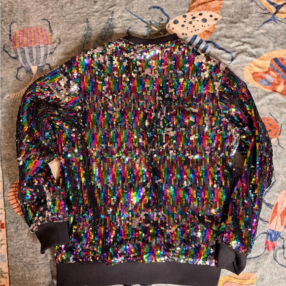 Colorful Sequin Zip-Up Jacket - Picture 4 of 8